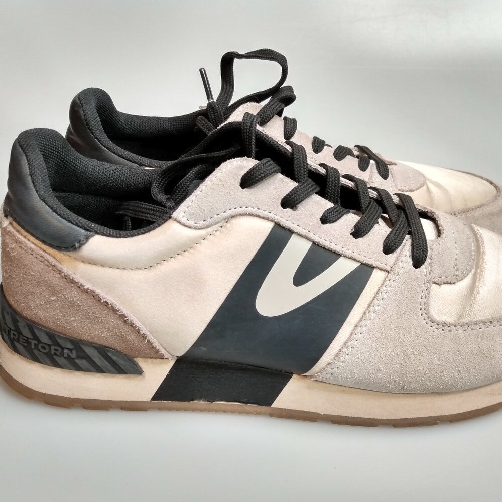 Tretorn Womens Loyola 1.0 Black Metallic Beige Sneakers Size 9 Retro Casual Shoe